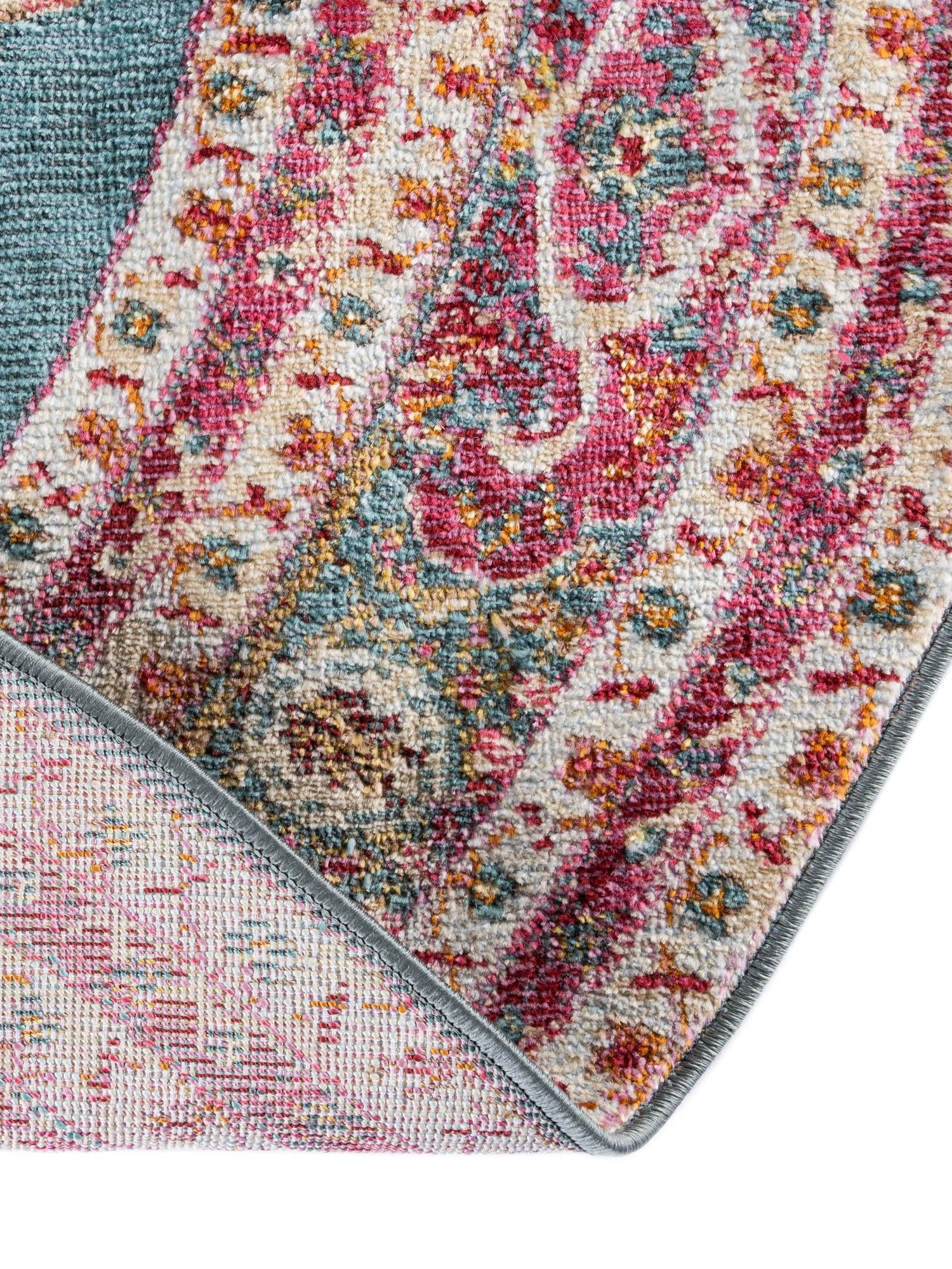 Turquoise 5' 5 x 5' 5 Baracoa Round Area Rug 100% Polypropylene Distressed Vintage Living Dining Room Office Traditional Carpet for Sale at Rug Engine