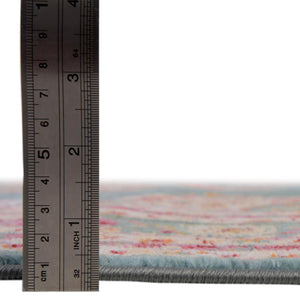 Turquoise 2' 7 x 12' Baracoa Runner Area Rug 100% Polypropylene Distressed Vintage Living Dining Room Office Traditional Carpet for Sale at Rug Engine