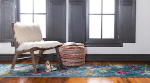 Navy Blue 2' x 8' Positano Runner Area Rug Coastal Marine Beach Design Carpet for Modern Living Rooms, Dining, Bedroom, Office for Sale at Rug Engine