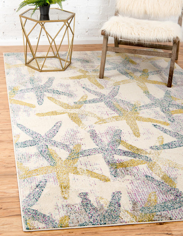 Beige 5' 1 x 8' Positano Rectangle Area Rug Coastal Marine Beach Design Carpet for Modern Living Rooms, Dining, Bedroom, Office for Sale at Rug Engine