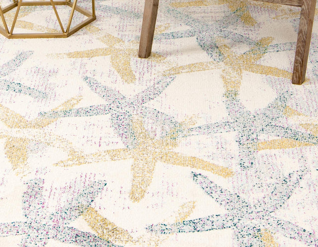 Beige 4' 1 x 6' 1 Positano Rectangle Area Rug Coastal Marine Beach Design Carpet for Modern Living Rooms, Dining, Bedroom, Office for Sale at Rug Engine