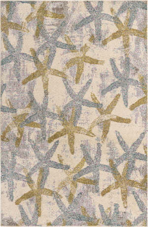 Beige 5' 1 x 8' Positano Rectangle Area Rug Coastal Marine Beach Design Carpet for Modern Living Rooms, Dining, Bedroom, Office for Sale at Rug Engine