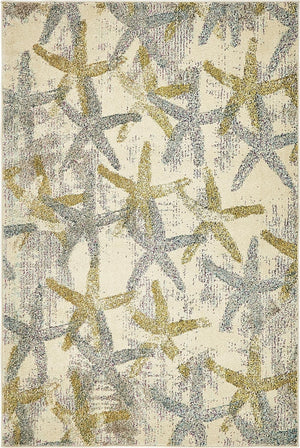 Beige 4' 1 x 6' 1 Positano Rectangle Area Rug Coastal Marine Beach Design Carpet for Modern Living Rooms, Dining, Bedroom, Office for Sale at Rug Engine