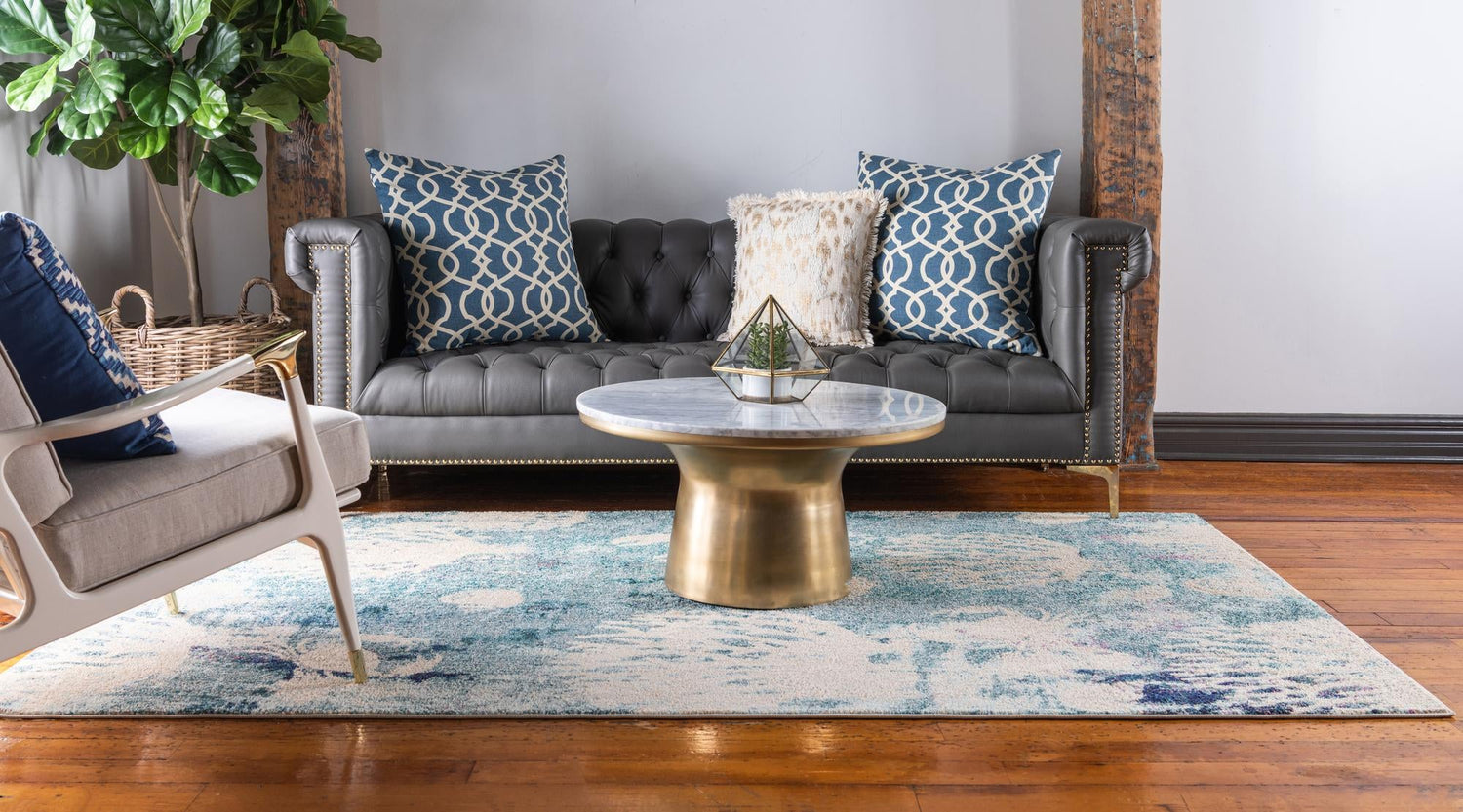 Light Blue 10' x 13' 1 Positano Rectangle Area Rug Coastal Marine Beach Design Carpet for Modern Living Rooms, Dining, Bedroom, Office for Sale at Rug Engine