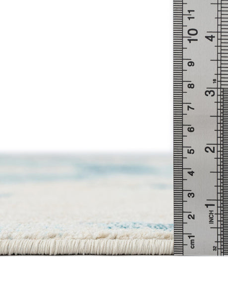 Light Blue 5' 1 x 8' Positano Rectangle Area Rug Coastal Marine Beach Design Carpet for Modern Living Rooms, Dining, Bedroom, Office for Sale at Rug Engine