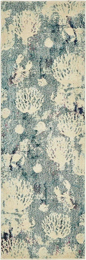 Light Blue 2' 2 x 6' 9 Positano Runner Area Rug Coastal Marine Beach Design Carpet for Modern Living Rooms, Dining, Bedroom, Office for Sale at Rug Engine