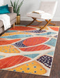 Rust Red 1' 4 x 1' 4 Positano Sample Area Rug Coastal Marine Beach Design Carpet for Modern Living Rooms, Dining, Bedroom, Office for Sale at Rug Engine