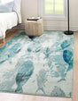 Light Blue 8' x 10' Positano Rectangle Area Rug Coastal Marine Beach Design Carpet for Modern Living Rooms, Dining, Bedroom, Office for Sale at Rug Engine