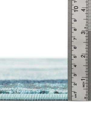 Light Blue 4' 1 x 6' 1 Positano Rectangle Area Rug Coastal Marine Beach Design Carpet for Modern Living Rooms, Dining, Bedroom, Office for Sale at Rug Engine