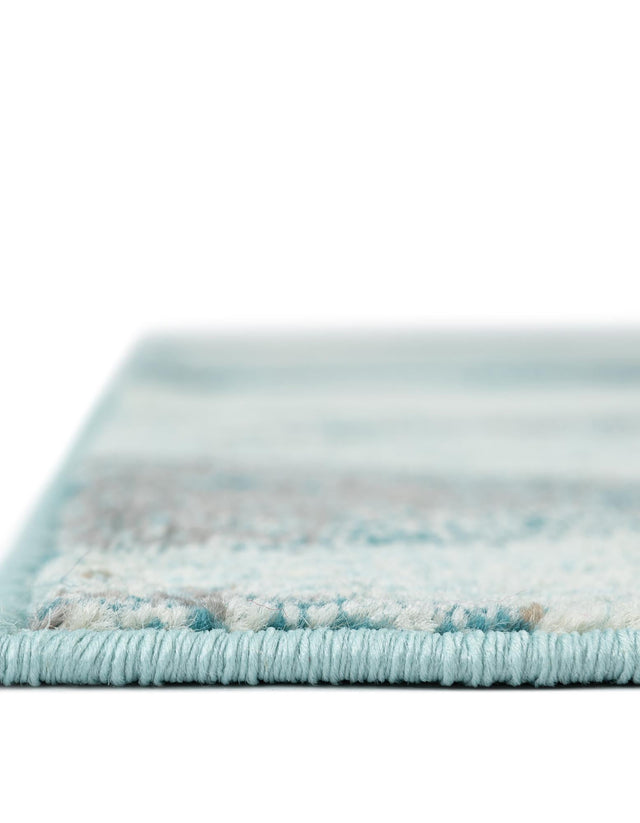 Light Blue 2' 7 x 10' Positano Runner Area Rug Coastal Marine Beach Design Carpet for Modern Living Rooms, Dining, Bedroom, Office for Sale at Rug Engine