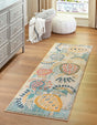 Beige 2' 7 x 13' 1 Positano Runner Area Rug Coastal Marine Beach Design Carpet for Modern Living Rooms, Dining, Bedroom, Office for Sale at Rug Engine