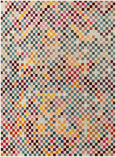 Multicolor 9' x 12' 2 Chromatic Rectangle Area Rug 100% Polypropylene With Cotton Backing Abstract Modern Colorful Carpet Mat for Home Decor & Interior Design for Sale at Rug Engine