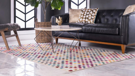 Multicolor 4' x 6' Chromatic Rectangle Area Rug 100% Polypropylene With Cotton Backing Abstract Modern Colorful Carpet Mat for Home Decor & Interior Design for Sale at Rug Engine