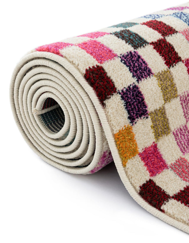 Multicolor 8' x 8' Chromatic Round Area Rug 100% Polypropylene With Cotton Backing Abstract Modern Colorful Carpet Mat for Home Decor & Interior Design for Sale at Rug Engine