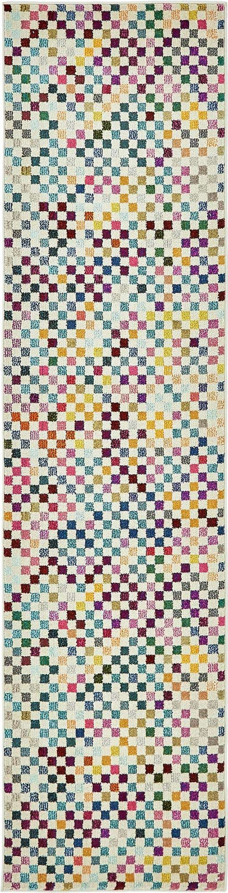 Multicolor 2' 7 x 10' Chromatic Runner Area Rug 100% Polypropylene With Cotton Backing Abstract Modern Colorful Carpet Mat for Home Decor & Interior Design for Sale at Rug Engine