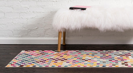 Multicolor 2' 2 x 6' 7 Chromatic Runner Area Rug 100% Polypropylene With Cotton Backing Abstract Modern Colorful Carpet Mat for Home Decor & Interior Design for Sale at Rug Engine