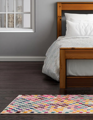 Multicolor 2' 7 x 10' Chromatic Runner Area Rug 100% Polypropylene With Cotton Backing Abstract Modern Colorful Carpet Mat for Home Decor & Interior Design for Sale at Rug Engine