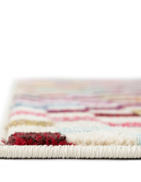 Multicolor 2' 7 x 10' Chromatic Runner Area Rug 100% Polypropylene With Cotton Backing Abstract Modern Colorful Carpet Mat for Home Decor & Interior Design for Sale at Rug Engine