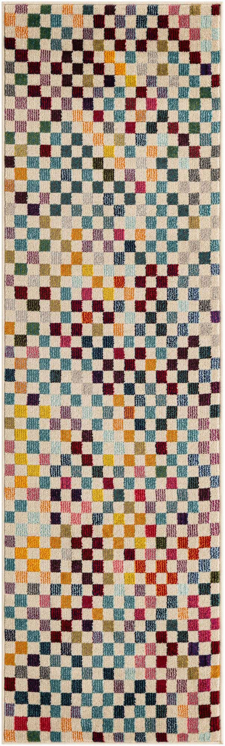 Multicolor 2' 2 x 6' 7 Chromatic Runner Area Rug 100% Polypropylene With Cotton Backing Abstract Modern Colorful Carpet Mat for Home Decor & Interior Design for Sale at Rug Engine