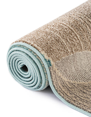 Blue 8' x 10' Chromatic Rectangle Area Rug 100% Polypropylene With Cotton Backing Abstract Modern Colorful Carpet Mat for Home Decor & Interior Design for Sale at Rug Engine