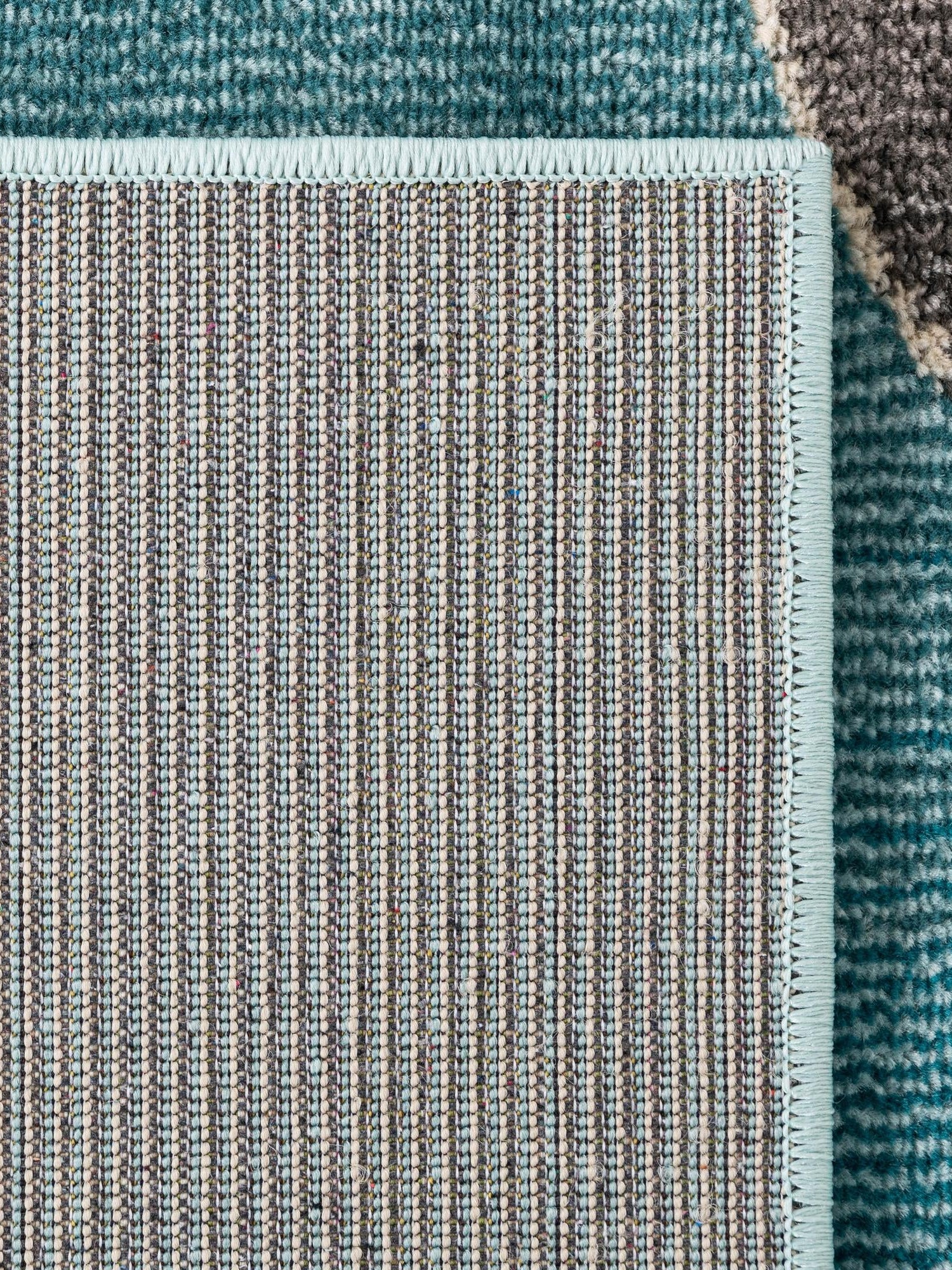 Blue 2' 7 x 10' Chromatic Runner Area Rug 100% Polypropylene With Cotton Backing Abstract Modern Colorful Carpet Mat for Home Decor & Interior Design for Sale at Rug Engine