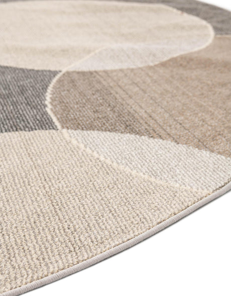 Gray 8' x 8' Chromatic Round Area Rug 100% Polypropylene With Cotton Backing Abstract Modern Colorful Carpet Mat for Home Decor & Interior Design for Sale at Rug Engine