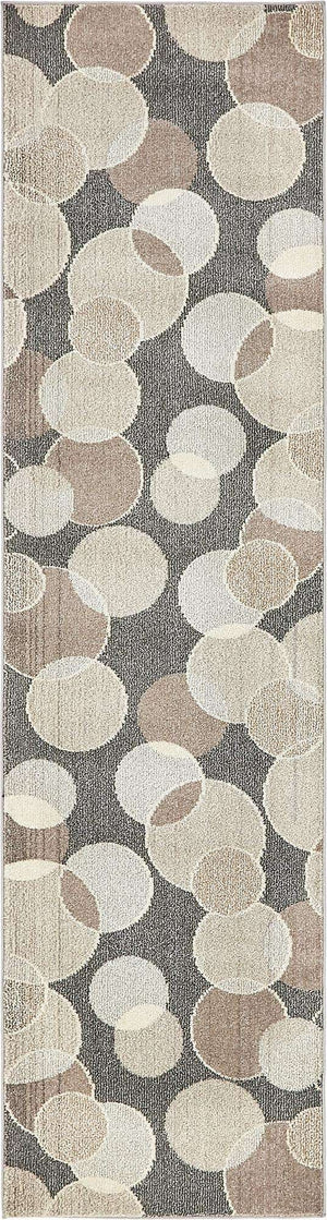 Gray 2' 7 x 10' Chromatic Runner Area Rug 100% Polypropylene With Cotton Backing Abstract Modern Colorful Carpet Mat for Home Decor & Interior Design for Sale at Rug Engine