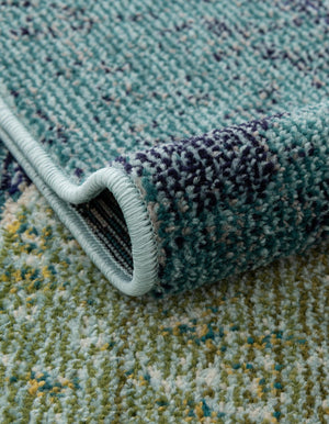 Navy Blue 8' x 8' Chromatic Round Area Rug 100% Polypropylene With Cotton Backing Abstract Modern Colorful Carpet Mat for Home Decor & Interior Design for Sale at Rug Engine