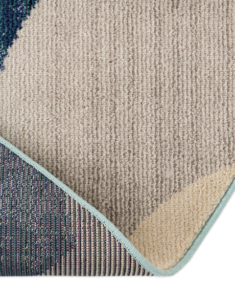 Navy Blue 8' x 8' Chromatic Round Area Rug 100% Polypropylene With Cotton Backing Abstract Modern Colorful Carpet Mat for Home Decor & Interior Design for Sale at Rug Engine