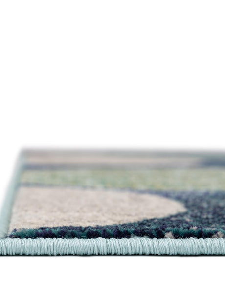 Navy Blue 2' 7 x 10' Chromatic Runner Area Rug 100% Polypropylene With Cotton Backing Abstract Modern Colorful Carpet Mat for Home Decor & Interior Design for Sale at Rug Engine