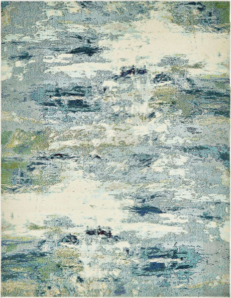 Light Blue 8' x 10' Chromatic Rectangle Area Rug 100% Polypropylene With Cotton Backing Abstract Modern Colorful Carpet Mat for Home Decor & Interior Design for Sale at Rug Engine