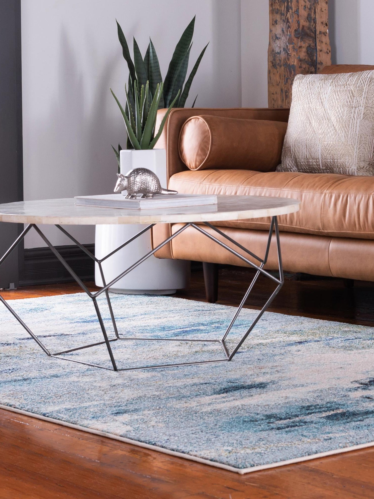 Light Blue 10' x 14' Chromatic Rectangle Area Rug 100% Polypropylene With Cotton Backing Abstract Modern Colorful Carpet Mat for Home Decor & Interior Design for Sale at Rug Engine