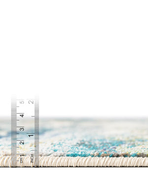 Light Blue 3' 3 x 3' 3 Chromatic Round Area Rug 100% Polypropylene With Cotton Backing Abstract Modern Colorful Carpet Mat for Home Decor & Interior Design for Sale at Rug Engine