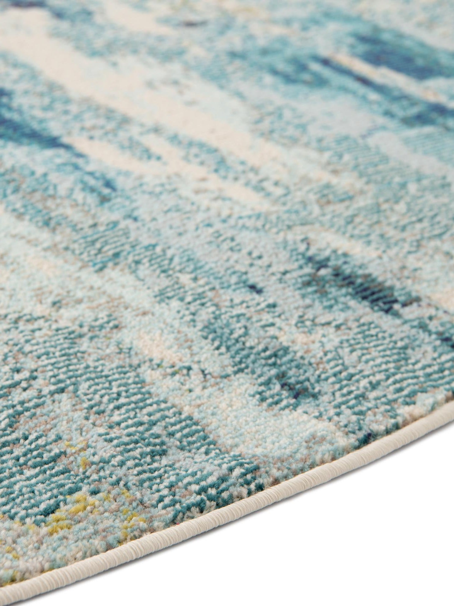 Light Blue 6' 1 x 6' 1 Chromatic Round Area Rug 100% Polypropylene With Cotton Backing Abstract Modern Colorful Carpet Mat for Home Decor & Interior Design for Sale at Rug Engine