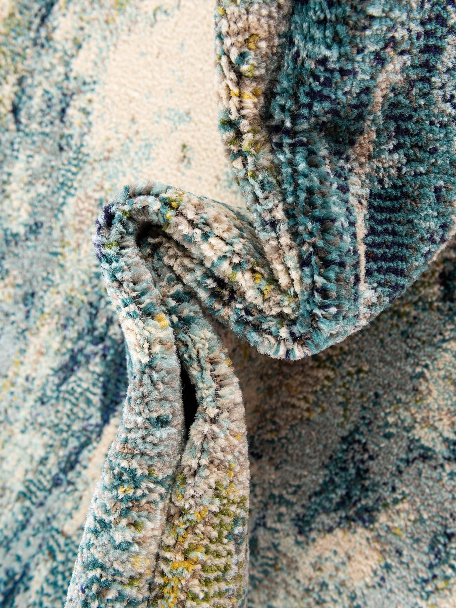 Light Blue 2' 2 x 6' 9 Chromatic Runner Area Rug 100% Polypropylene With Cotton Backing Abstract Modern Colorful Carpet Mat for Home Decor & Interior Design for Sale at Rug Engine