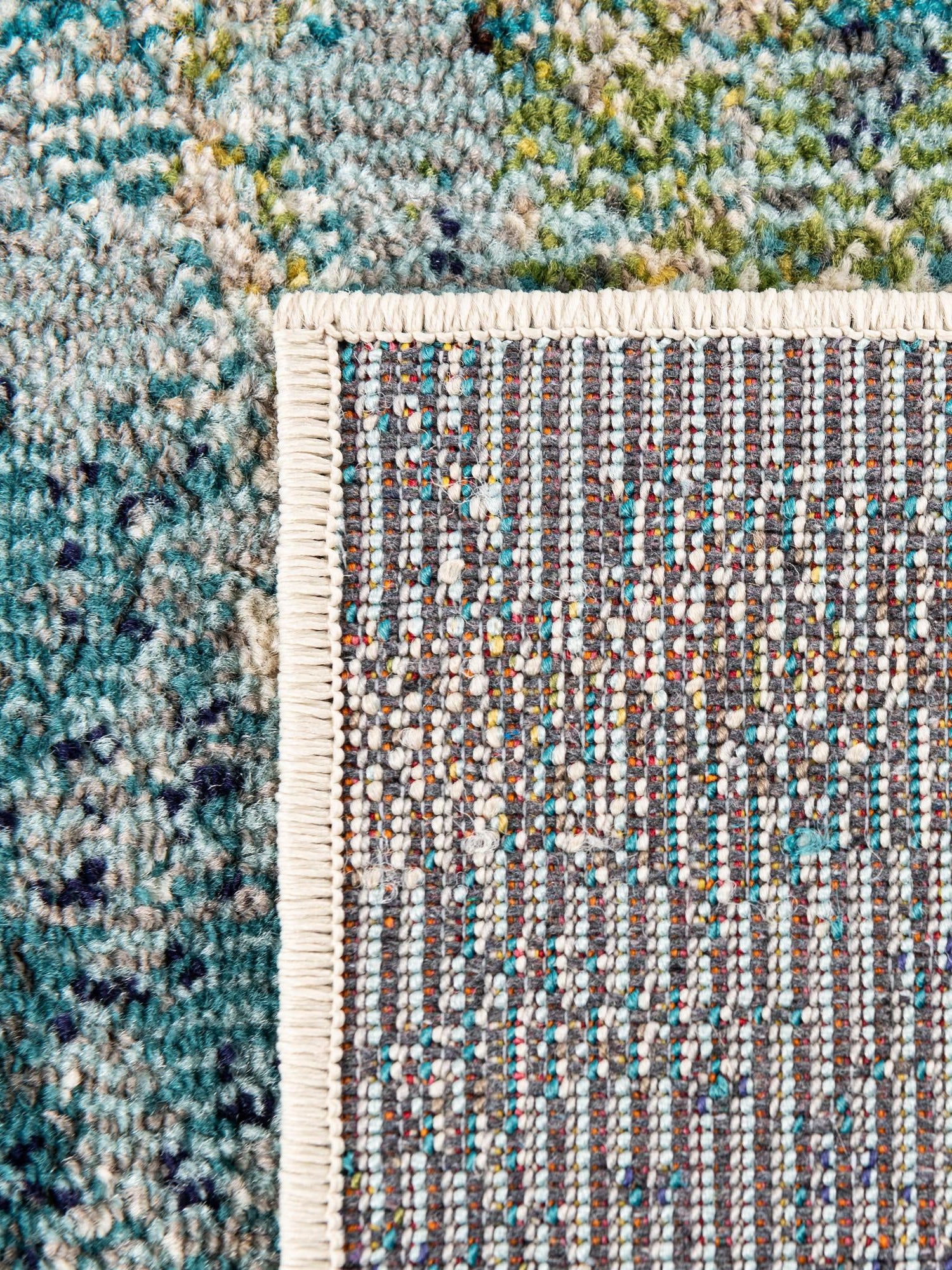 Light Blue 2' x 8' Chromatic Runner Area Rug 100% Polypropylene With Cotton Backing Abstract Modern Colorful Carpet Mat for Home Decor & Interior Design for Sale at Rug Engine