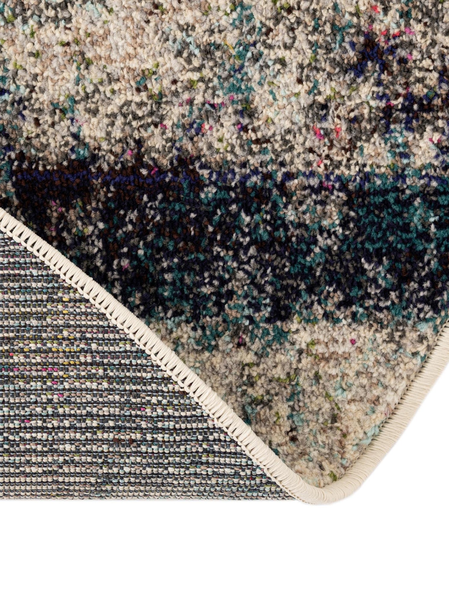 Beige 4' 1 x 4' 1 Chromatic Round Area Rug 100% Polypropylene With Cotton Backing Abstract Modern Colorful Carpet Mat for Home Decor & Interior Design for Sale at Rug Engine