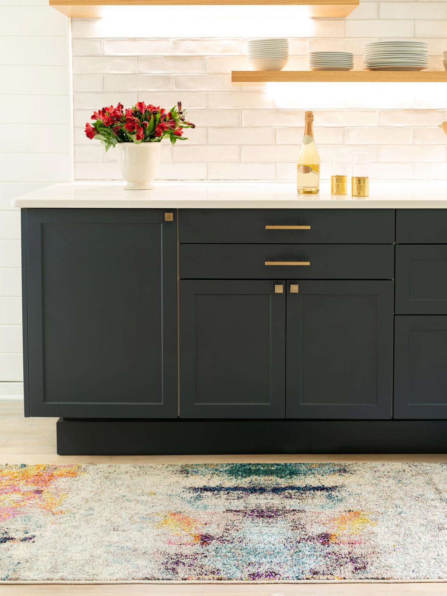 Beige 2' 7 x 10' Chromatic Runner Area Rug 100% Polypropylene With Cotton Backing Abstract Modern Colorful Carpet Mat for Home Decor & Interior Design for Sale at Rug Engine