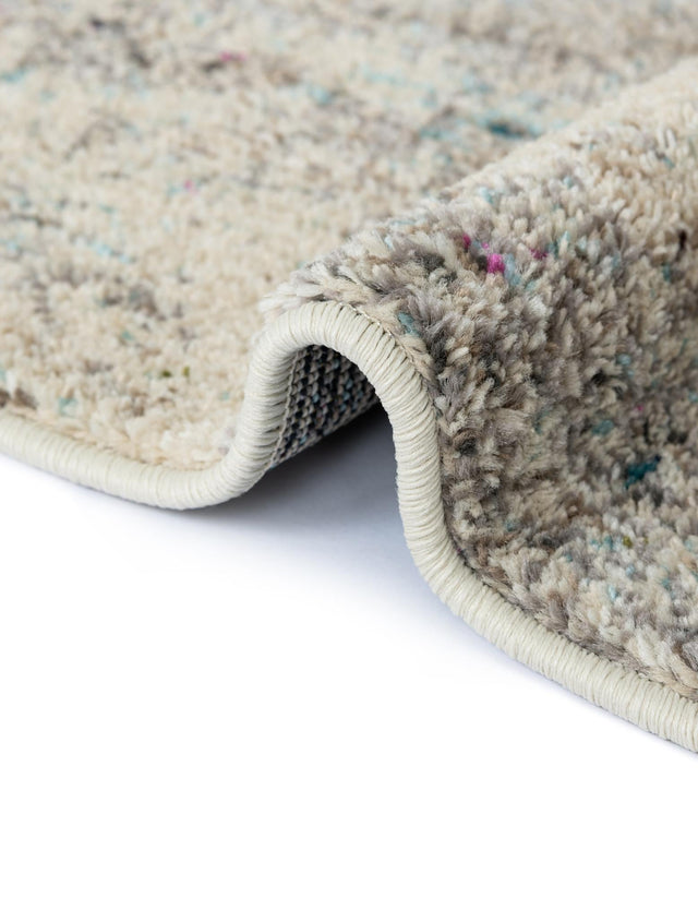 Beige 2' 7 x 10' Chromatic Runner Area Rug 100% Polypropylene With Cotton Backing Abstract Modern Colorful Carpet Mat for Home Decor & Interior Design for Sale at Rug Engine