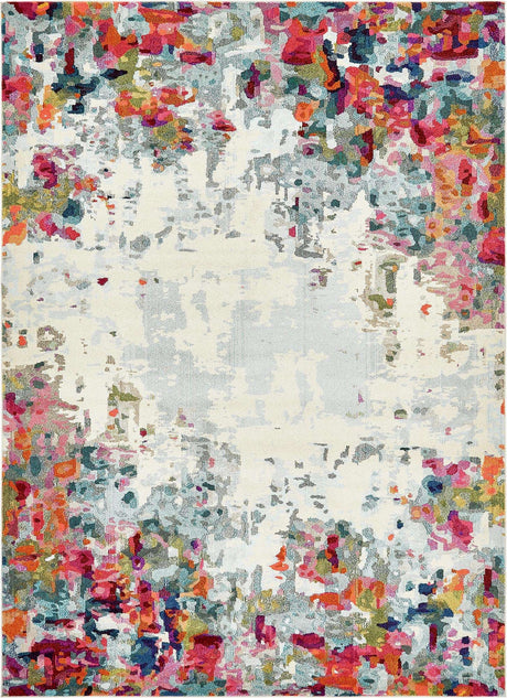 Multicolor 9' x 12' 2 Chromatic Rectangle Area Rug 100% Polypropylene With Cotton Backing Abstract Modern Colorful Carpet Mat for Home Decor & Interior Design for Sale at Rug Engine