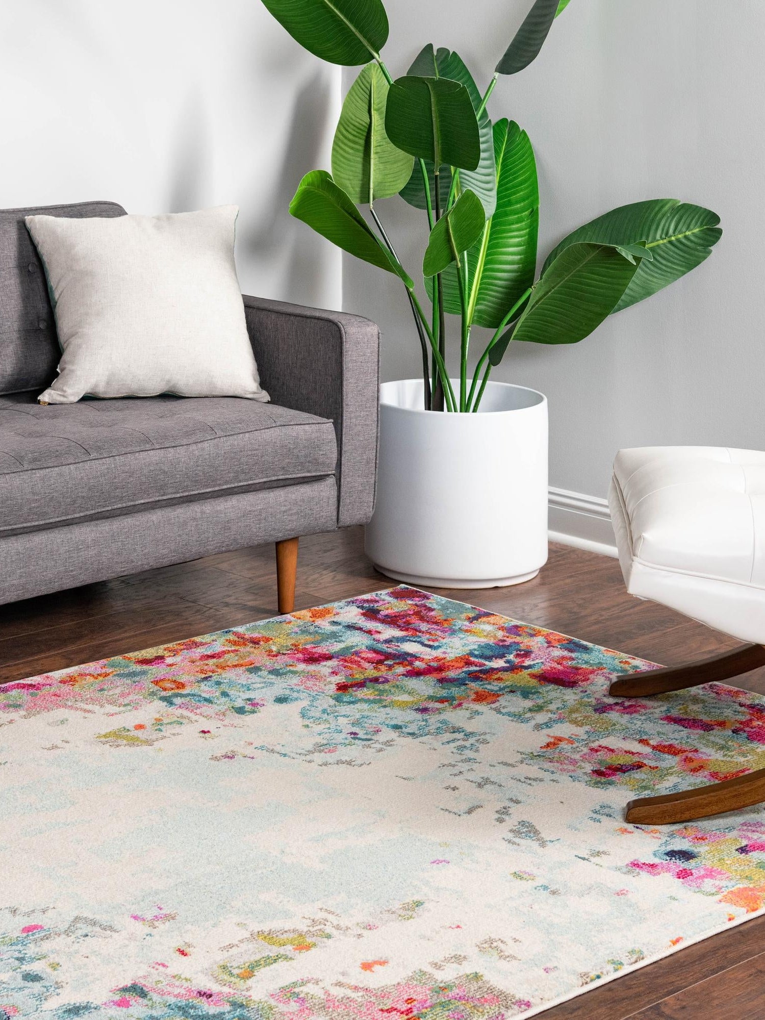 Multicolor 9' x 12' 2 Chromatic Rectangle Area Rug 100% Polypropylene With Cotton Backing Abstract Modern Colorful Carpet Mat for Home Decor & Interior Design for Sale at Rug Engine