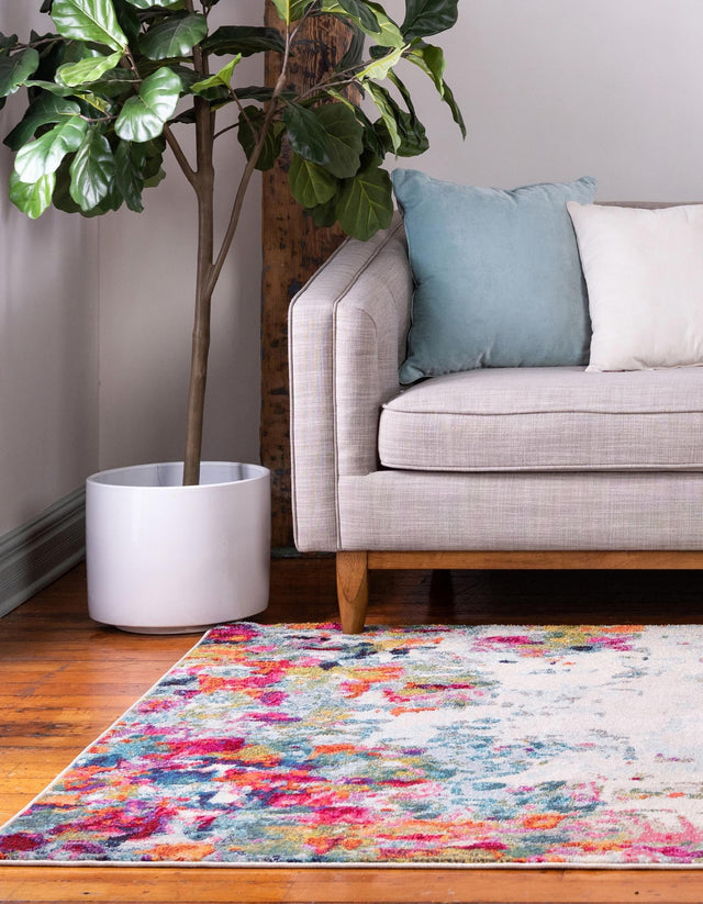 Multicolor 7' 1 x 10' Chromatic Rectangle Area Rug 100% Polypropylene With Cotton Backing Abstract Modern Colorful Carpet Mat for Home Decor & Interior Design for Sale at Rug Engine