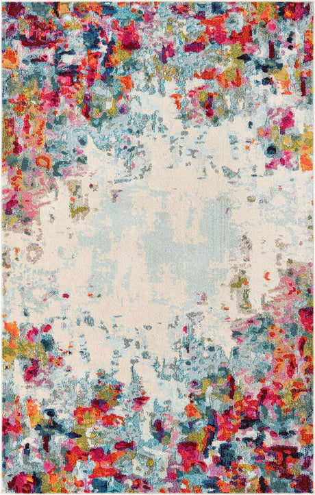 Multicolor 5' 1 x 8' Chromatic Rectangle Area Rug 100% Polypropylene With Cotton Backing Abstract Modern Colorful Carpet Mat for Home Decor & Interior Design for Sale at Rug Engine