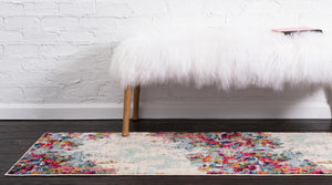 Multicolor 2' 7 x 10' Chromatic Runner Area Rug 100% Polypropylene With Cotton Backing Abstract Modern Colorful Carpet Mat for Home Decor & Interior Design for Sale at Rug Engine