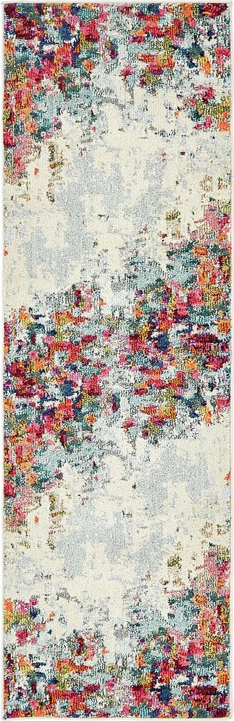 Multicolor 2' 2 x 6' 9 Chromatic Runner Area Rug 100% Polypropylene With Cotton Backing Abstract Modern Colorful Carpet Mat for Home Decor & Interior Design for Sale at Rug Engine