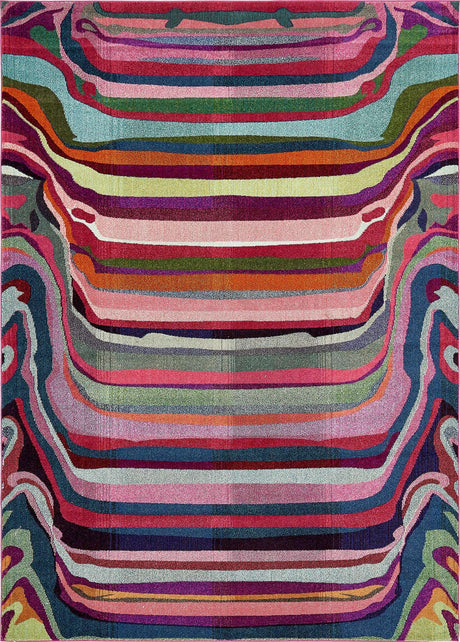 Multicolor 9' x 12' Chromatic Rectangle Area Rug 100% Polypropylene With Cotton Backing Abstract Modern Colorful Carpet Mat for Home Decor & Interior Design for Sale at Rug Engine