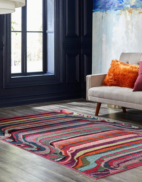 Multicolor 10' 6 x 16' 5 Chromatic Rectangle Area Rug 100% Polypropylene With Cotton Backing Abstract Modern Colorful Carpet Mat for Home Decor & Interior Design for Sale at Rug Engine