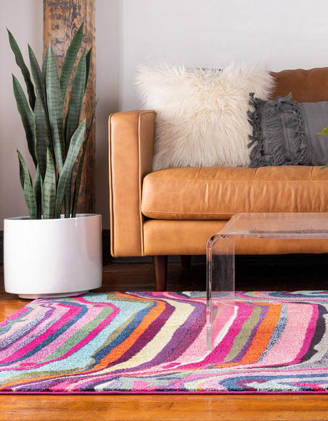 Multicolor 10' 6 x 16' 5 Chromatic Rectangle Area Rug 100% Polypropylene With Cotton Backing Abstract Modern Colorful Carpet Mat for Home Decor & Interior Design for Sale at Rug Engine
