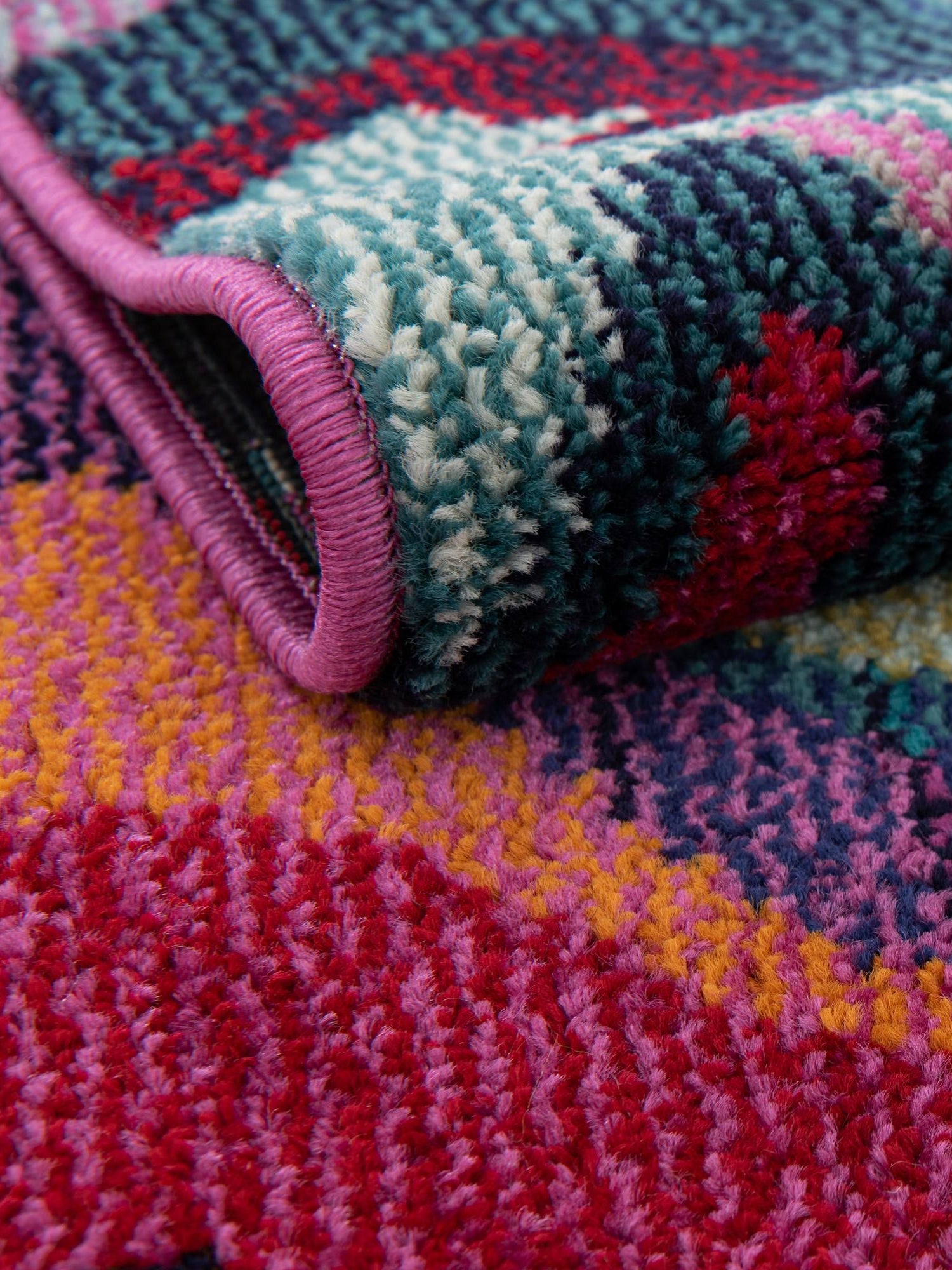 Multicolor 9' x 12' Chromatic Rectangle Area Rug 100% Polypropylene With Cotton Backing Abstract Modern Colorful Carpet Mat for Home Decor & Interior Design for Sale at Rug Engine