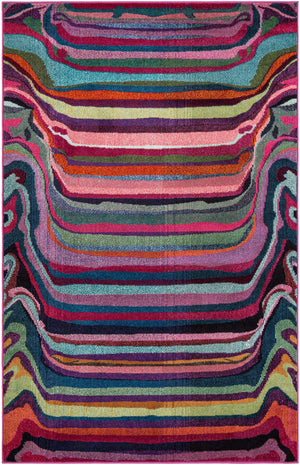 Multicolor 5' 1 x 8' Chromatic Rectangle Area Rug 100% Polypropylene With Cotton Backing Abstract Modern Colorful Carpet Mat for Home Decor & Interior Design for Sale at Rug Engine